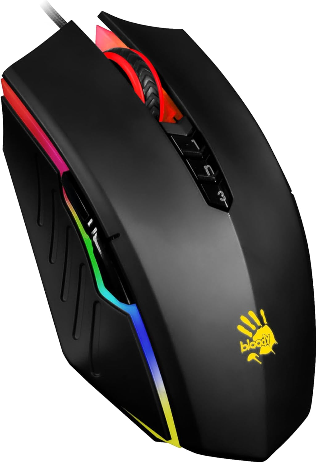 A70X Optical Gaming Mouse with Light Strike (LK) Switch & Scroll - Fully Programmable and Advance Macros (A70X-Matteblack)