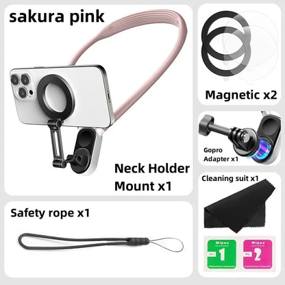 Magnetic Neck Holder Mount Necklace POV for Mobile Phones Smartphones Iphone 11 12 13 14 15 Android Sumsung Accessory