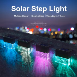 Waterproof New RGB LED Solar Light Step Fence Light