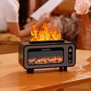 New Design Ultrasonic Flame Humidifier 200ml Simulated Fireplace 3D Fire Aroma Diffuser Colorful Light Essential Oil Diffuser For Bedroom
