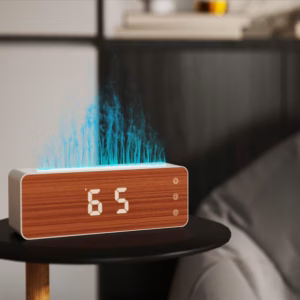 Flame Humidifier Flame Aromatherapy Machine With Clock Display  Desktop Aromatherapy Humidifier  Bedroom